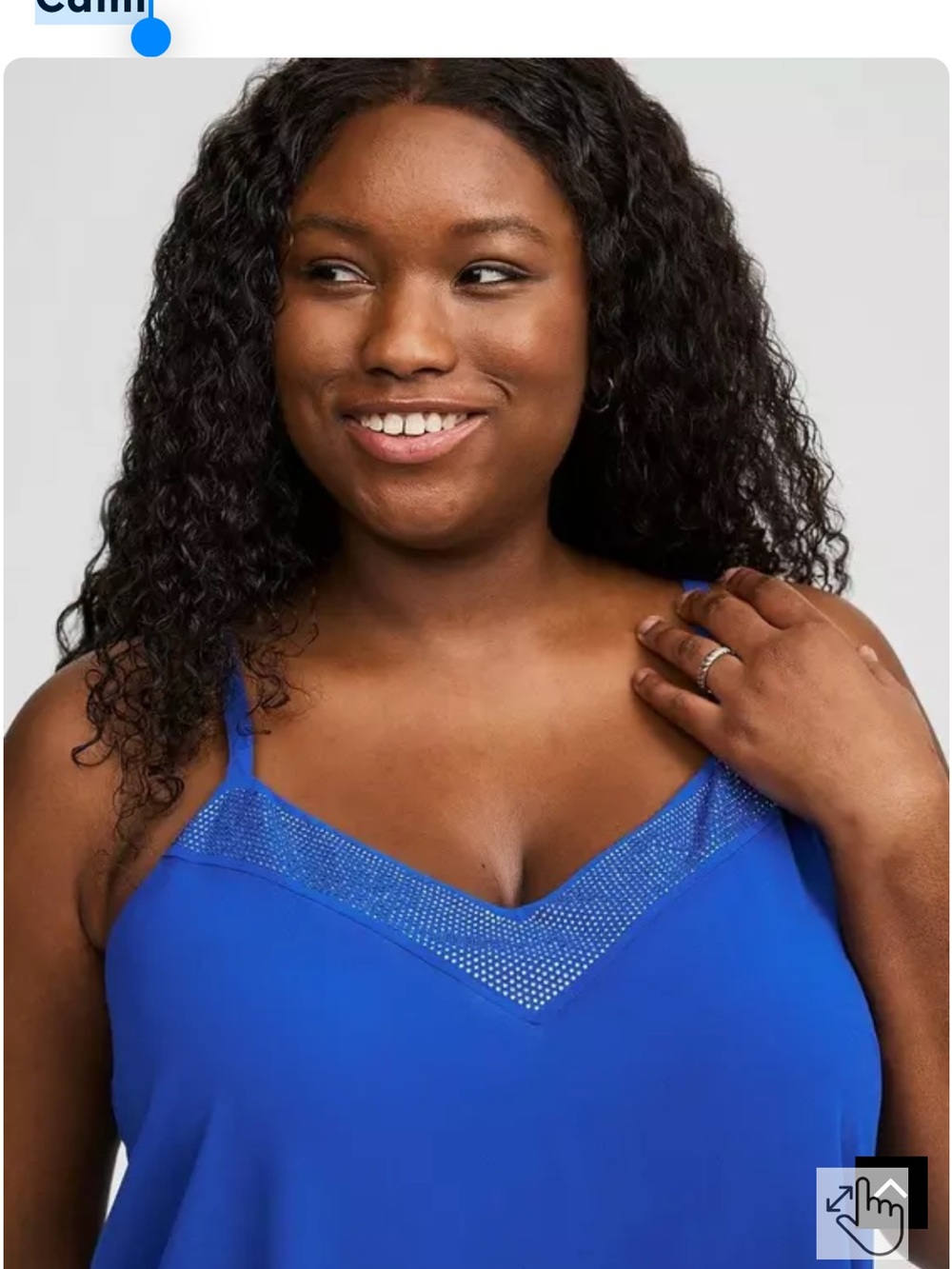 NWT Torrid Blue Sophie Chiffon Sequin V-Neck Swing Cami size 3x (22-24) - Picture 2 of 5